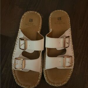 White Mountain Women's Cream Buckle Sandals